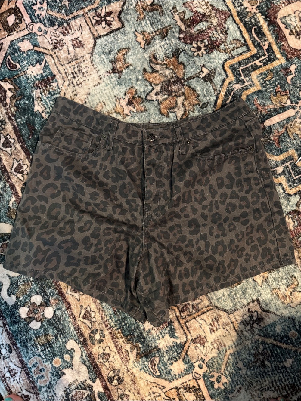 wild fable Leopard-Print Jean Shorts